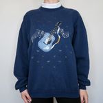 Vintage 90s Morning Sun Guitar Horse Sweatshirt Size L Photo 1
