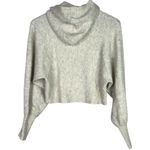 ZARA  Oversized Crop Wool Blend Long Sleeve Stretch Knit Hoodie Sweater S Cream Photo 3