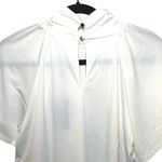Cable & Gauge NWT Women’s Short Sleeve Rose Collar Blouse Whispering White Size L Photo 3