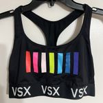 Victoria's Secret  VSX Sport Bra Stretch  Racer Back Size Large Black Multicolor Photo 0