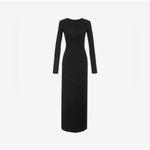 NWT Rumored Presley Maxi Dress Boat Neck Open Back Sexy Long Sleeve Size S Black Photo 5