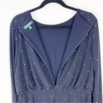 Ralph Lauren LAUREN  Navy Speckled Long Sleeves Tiered  Dress, Size 14 Photo 4