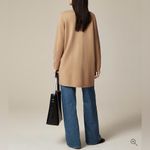 J.Crew Juliette Collarless Sweater Blazer Heather Khaki Merino Wool Blend Large Photo 2