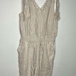 A New Day linen blend striped v-neck jumpsuit size medium Photo 1