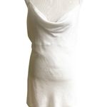 Meshki  Mini Slip Dress Cowl Neck Satin Size XL Pearly White Party Dress Wedding Photo 0