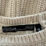 Ashley by 26 International Cream Ribbed Knit Crew Neck Sweater Sz M Preppy Minimalist Photo 7