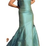 Reem Acra silk taffeta gown green Size 6 Photo 3