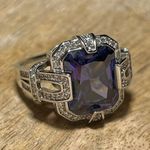 Sterling Silver JTV Blue And White Cubic Zirconia Rhodium Over Ring 11.31ctw Photo 3