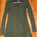 Urban Outfitters Army Green Ribbed Long Sleeve Dress Photo 1