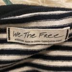 We The Free  Black/Ivory Striped Lightweight Sweater EUC Sz M Cotton 3/4 Sleeve Photo 3