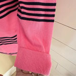 Brooks Brothers  346 Pink With Navy Blue Stripes Sweater Work Casual Sz L Photo 2