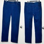 Betabrand Straight Leg 4 Pocket Long Inseam Yoga Denim in Dark Indigo Photo 3