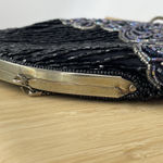Vintage La Regale Purse Bag Beaded Black Silver Tone Evening Formal Chain Strap Photo 10