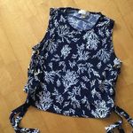 Michael Kors  Dressy,, Lightweight Sleeveless Crop, Navy, White, Large Petite Photo 0