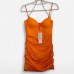 Oh Polly Orange Corset Mini Dress ⚡ Gold Chain Strap Y2K Clubwear size 4 new Photo 5