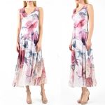 Komarov Floral Charmeuse Lace Sleeveless Maxi Dress Pastel Dream Pink Size undefined Photo 1