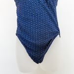 Trina Turk NWT  Adeline Maillot One Shoulder Cutout Swimsuit Navy‎ Size 10 Resort Photo 4