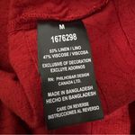 Nicole Miller Women Linen Red Floral Tunic V-Neck Relaxed Dress Size M Photo 14