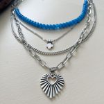 Free People Bohemian Layered necklace Sun Heart Womens Jewelry Beaded Photo 0