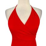 K Too Halter High Leg Slit Jersey Maxi Dress Red Size Large NWT Photo 2