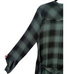 Cloth & Stone  Plaid Shirt Dress Button Front Long Sleeve Green Size Large Photo 10
