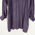 Ann Mashburn  Anaya Popover Dress in Brown Navy Gingham Linen Size Large Photo 5