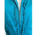 Cj Banks Turquoise Full Zip Front Sleeveless Ruffle Vest 1X Blue Photo 1