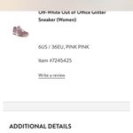 Off-White Glitter Pink Athletic Shoes Photo 2