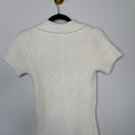 Chenille Romper Short Sleeve Button Front Boutique Cream Sz Small Photo 2