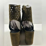 Shoe Republic LA NIB!Shoe -Suede Perforated-Lace UpPeep toe heel booties Size 9 Photo 7