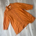 Coldwater Creek  Shirt ramie floral embroidered button up womens Orange (size 1x) Photo 0