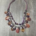 Purple and Brown Rock and Shell Necklace Photo 1