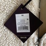 Ava & Viv  White Sherpa Jacket Size 1X Photo 4