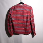 Coldwater Creek Textured Striped Red Jacket Wood Buttons Art to Wear Boho P S Photo 1