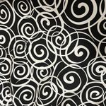 Maggy London Maggie London Dress Ruched Waist Size Large Black White Spiral Print Circular Photo 12