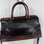 Brahmin Alligator Croc Black Leather Double Handle Bag with Crossbody Strap Photo 1