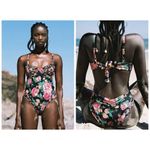 For Love & Lemons 💕💕 Rosewater One-Piece Swimsuit ~ Floral Print Small S NWT Photo 1