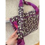 Vera Bradley Frill  Purple Black Floral Vinyl Coated Messenger School Bag Photo 4