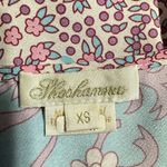 Shoshanna Solado Blouse Women's XS Pink Blue Floral 3/4 Sleeves Split V-Neck Photo 6