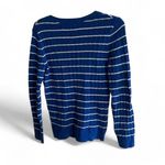 U.S. Polo Assn. blue white striped cable knit V-neck sweater Large Photo 2