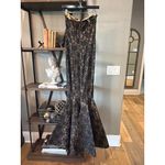 Norma Kamali  Corset Lace Mermaid Gown Long Black Peony Nude Womens Size S 36 Photo 8