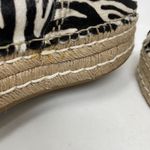 Prada  Zebra Print Calf Hair Espadrilles Slip On Platform Open Toe Shoes 39 9 Photo 6