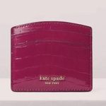 Kate Spade Sylvia Croc Embossed Cardholder Wallet- Berry Blitz Photo 0