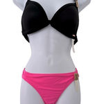 PINK - Victoria's Secret PINK Victoria secret Black and pink swimming set NWT Photo 0