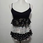 SUPRÉ Y2K Black Ruffled Tiered Cami Tank Top Size M Goth Emo Whimsigoth Size M Photo 1