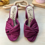 Sam Edelman Fuschia Mules Fabric Twist Block Heel, Size 6M Photo 1