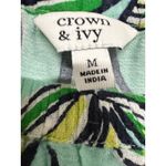 Crown & Ivy Ladies Medium Mint Green Floral Pullover Blouse Rick Rack Hem Photo 4