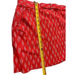 Banana Republic Orange Diamond Pattern Elastic Belted Waist Linen Cotton Skirt M Photo 6