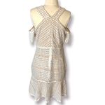 INA  I:na embroidered lace cut out shoulder dress white tan sz m Photo 1