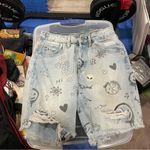 Wild Fable high rise bermuda distressed alien invasion denim shorts fun Photo 11